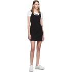 alexanderwang.t White and Black Sport Layering Logo Mini Dress