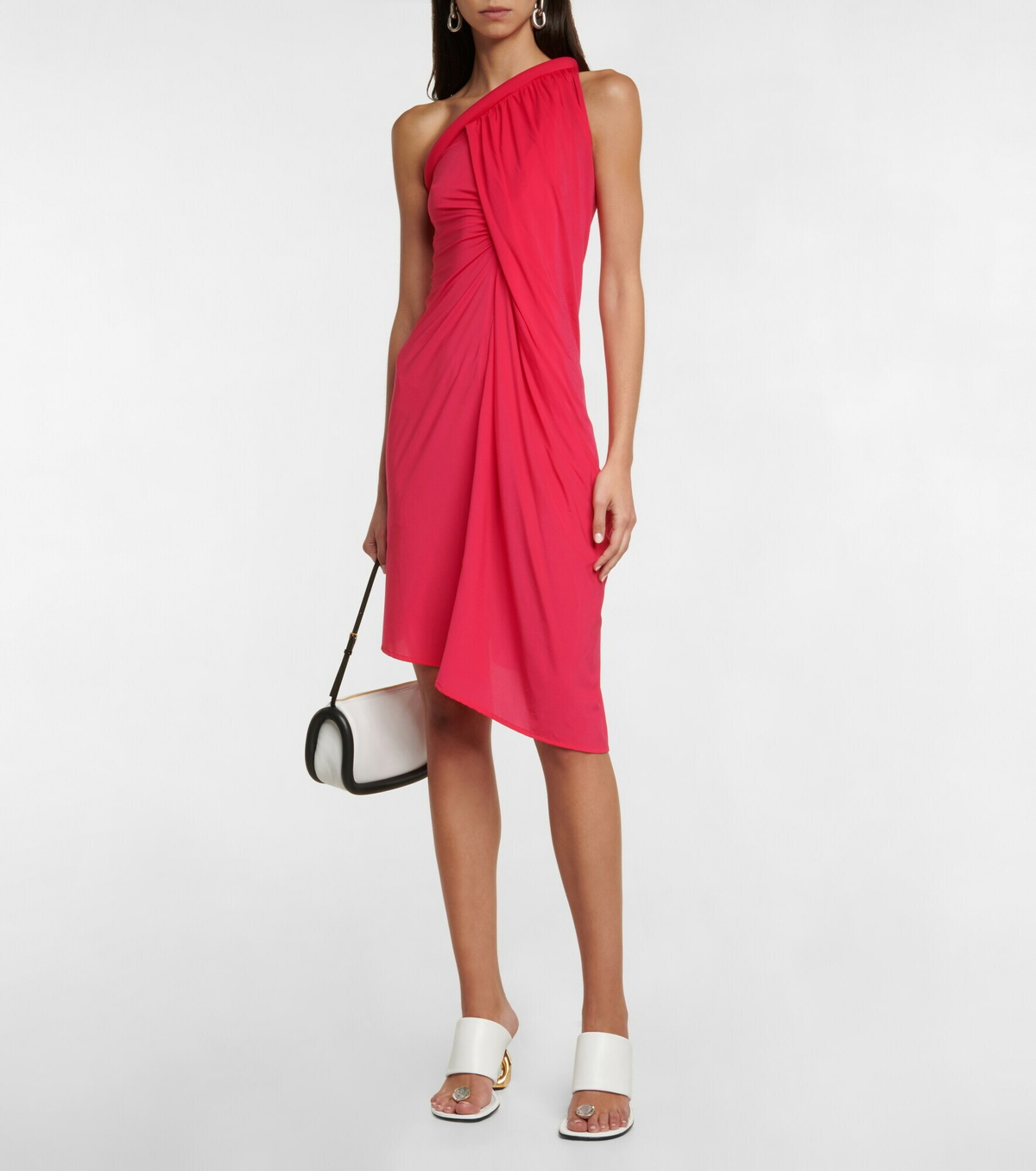 ワンピース J W ANDERSON DRESS (JD0043PG1841 687) JW Anderson - One-shoulder draped midi dress JW Anderson