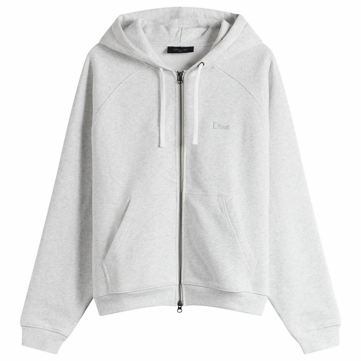 Dime Men's Classic Small Logo Zip Hoodie in Ash