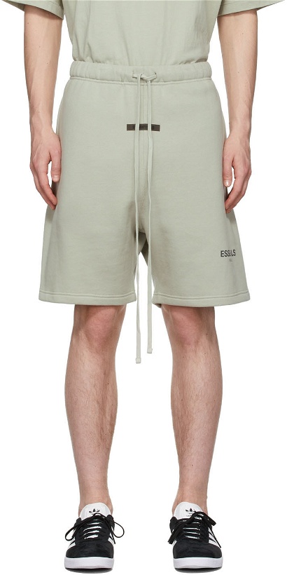 Photo: Essentials SSENSE Exclusive Green Fleece Sweat Shorts