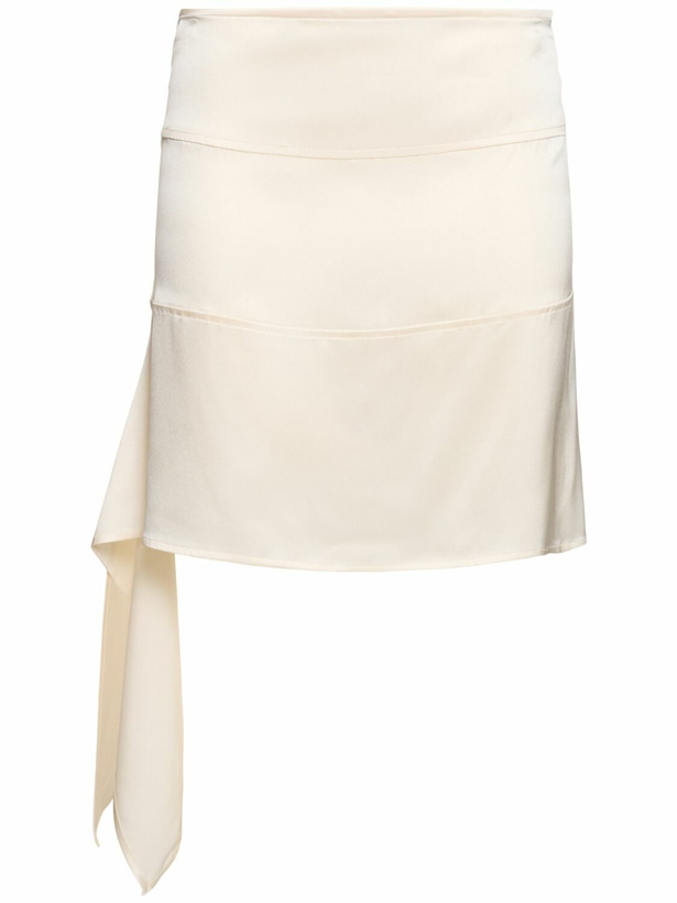 Photo: FERRAGAMO Stretch Silk Satin Mini Skirt
