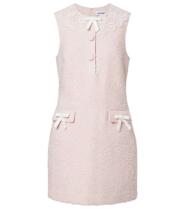 Photo: Self-Portrait Lace-trimmed bouclé minidress