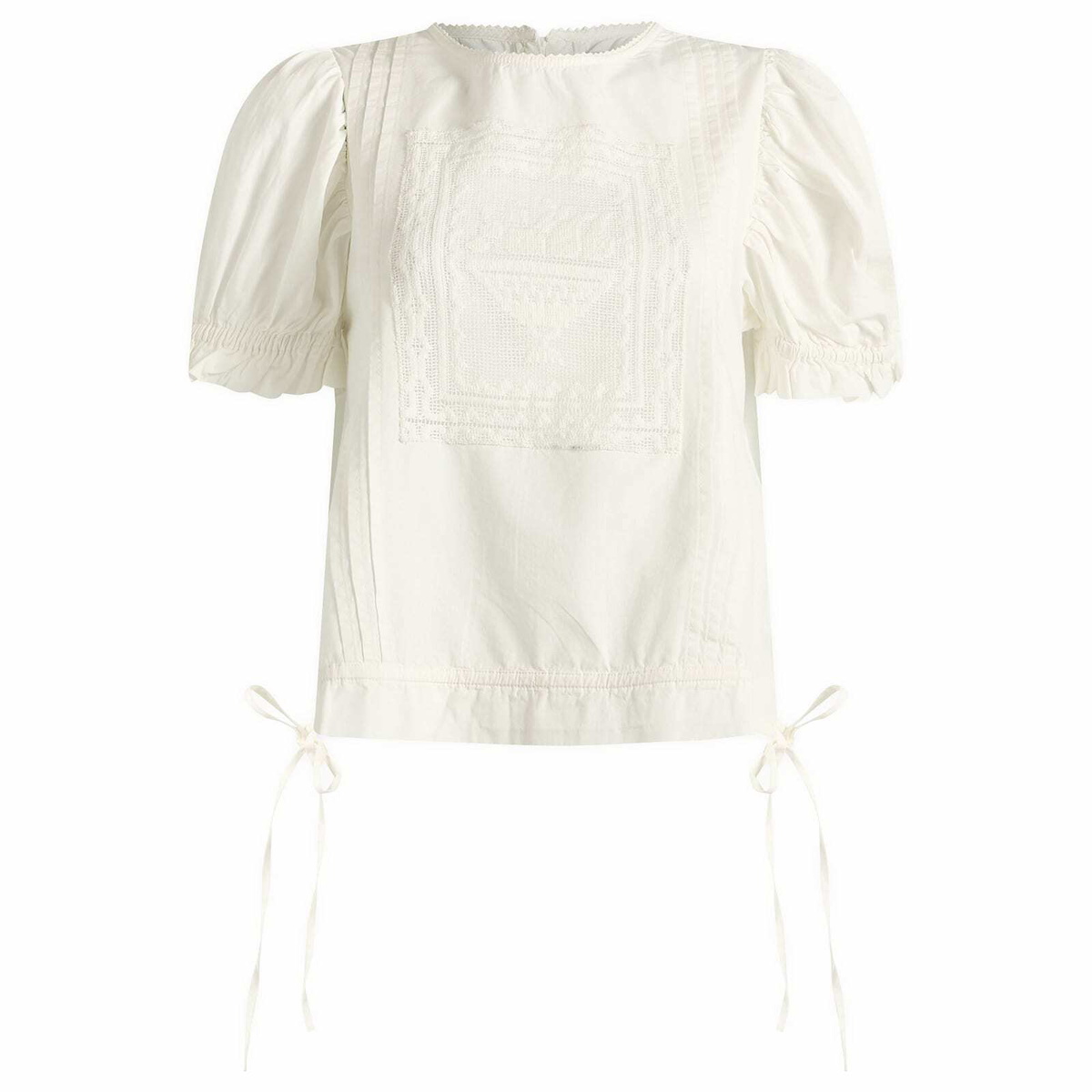 Damson Madder Women's Mabel Lace Insert Blouse in White