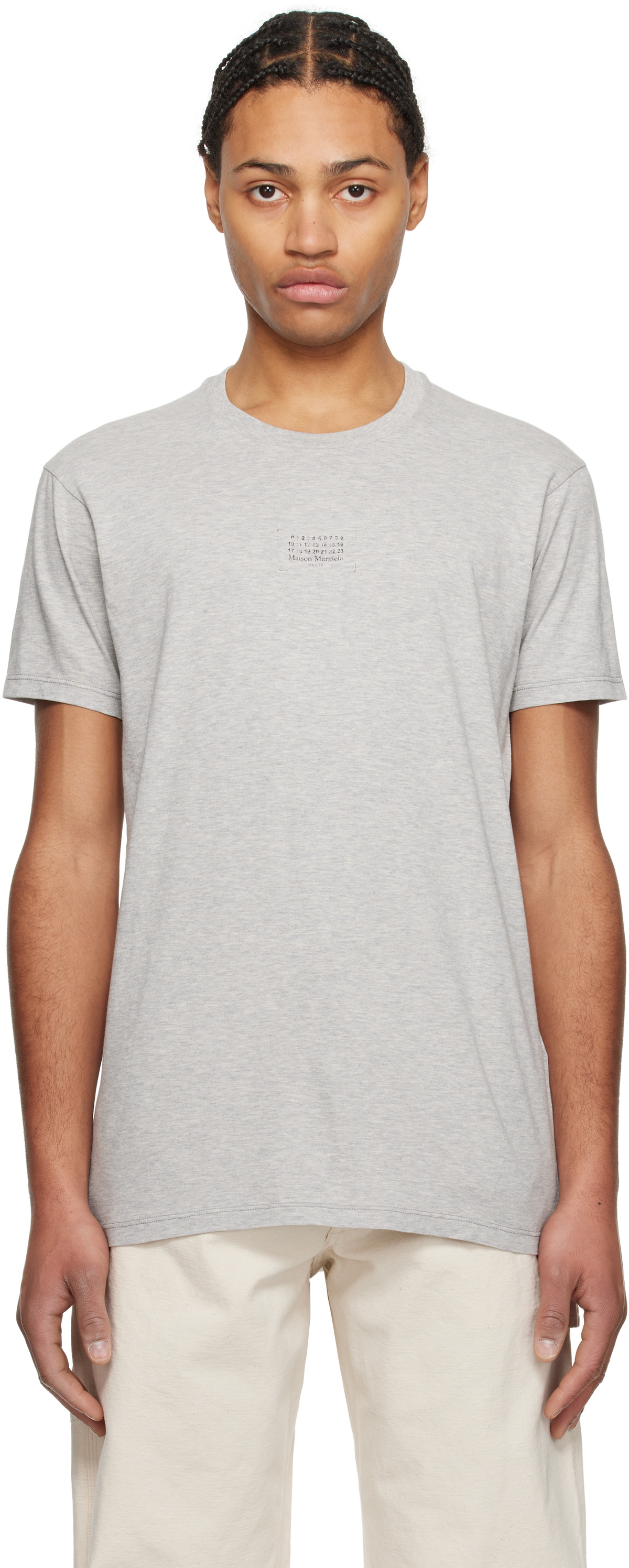 Maison Margiela Gray Stamp Logo T-shirt Maison Margiela