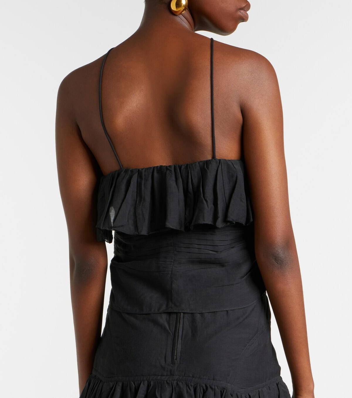 Marant Etoile Djimia halterneck cotton-blend voile top