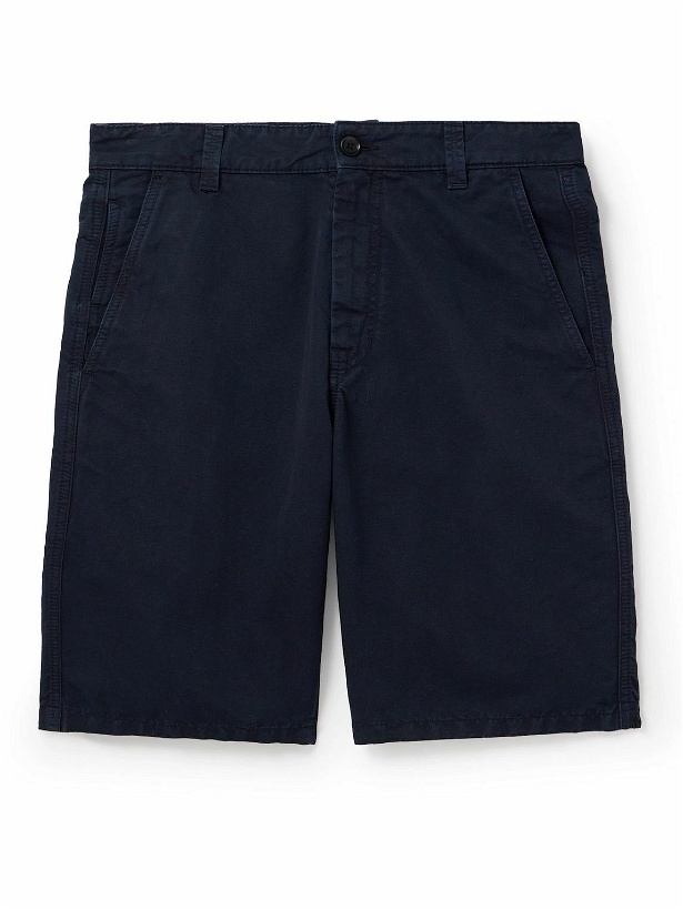 Photo: Aspesi - Straight-Leg Cotton and Linen-Blend Bermuda Shorts - Blue