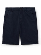 Aspesi - Straight-Leg Cotton and Linen-Blend Bermuda Shorts - Blue