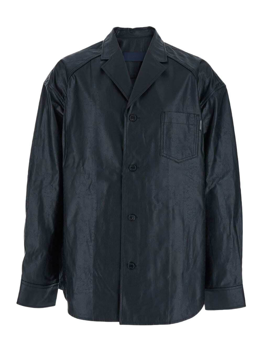 Juun.J Dark Blue Shirt With Classic Collar And Chest Pocket In Cotton Man