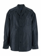 Juun.J Dark Blue Shirt With Classic Collar And Chest Pocket In Cotton Man