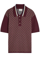 DRÔLE DE Monsieur Polo Maille Jacquard Cravate Patterned Cotton-blend Polo Shirt Dark Red