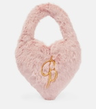 Blumarine Embellished faux fur bag