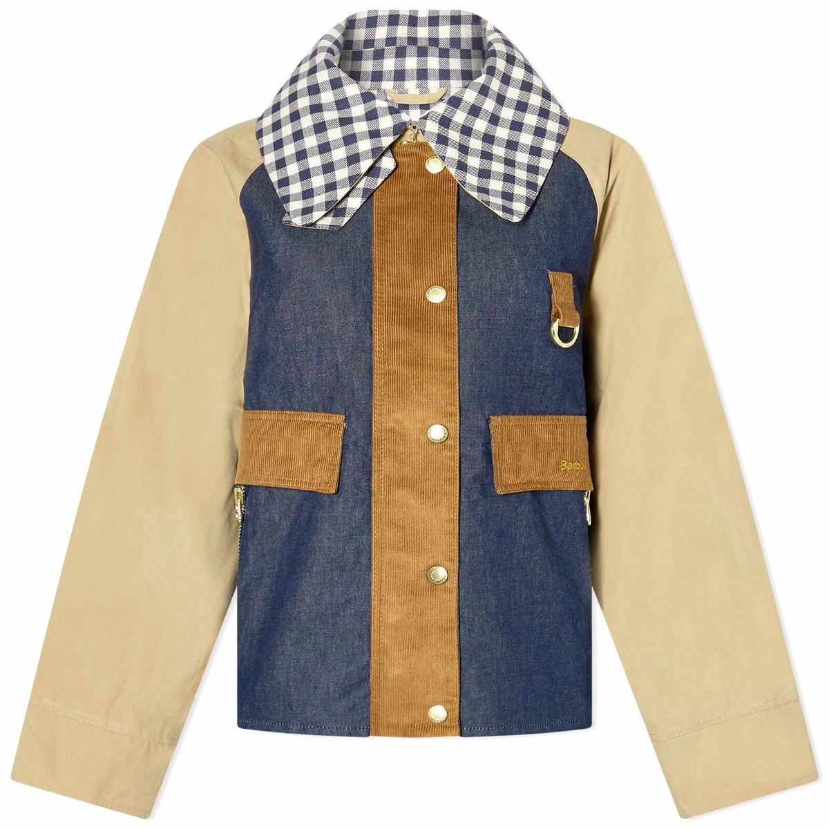 Barbour Women's Catton Patch Showerproof Jacket in Beige/Indigo