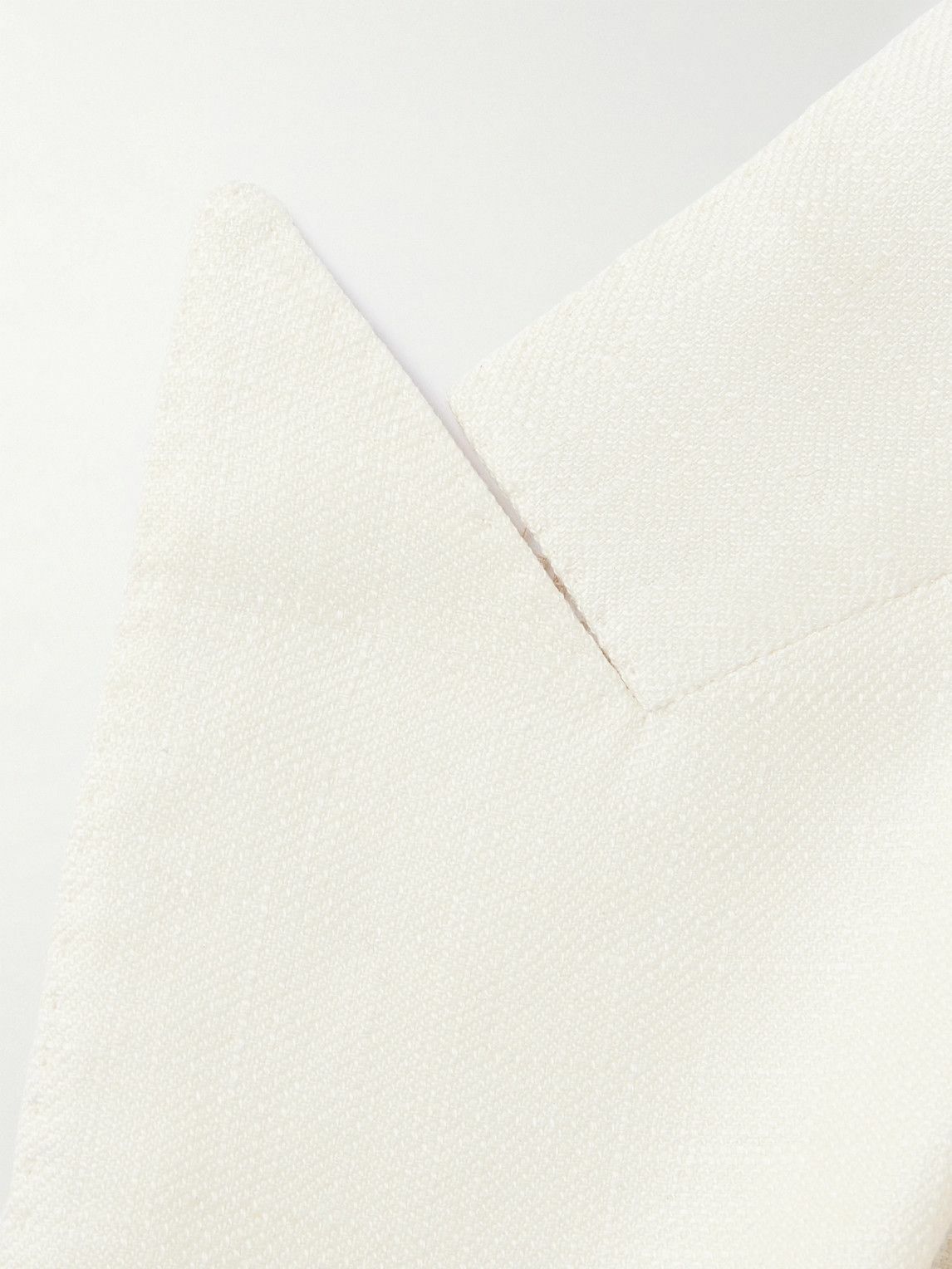 Caruso - Slim-Fit Double-Breast Linen and Wool-Blend Blazer - Neutrals