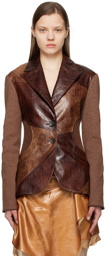 Andersson Bell Brown Becca Faux-Leather Blazer