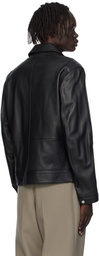 BOSS Black Regular-Fit Zip Leather Jacket