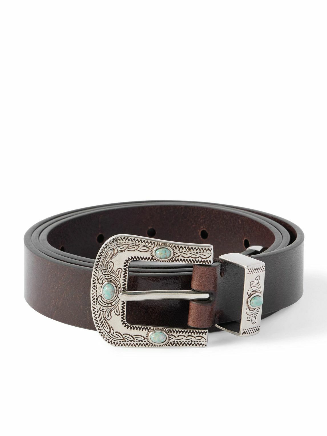 Brunello Cucinelli - Embellished Leather Belt - Brown