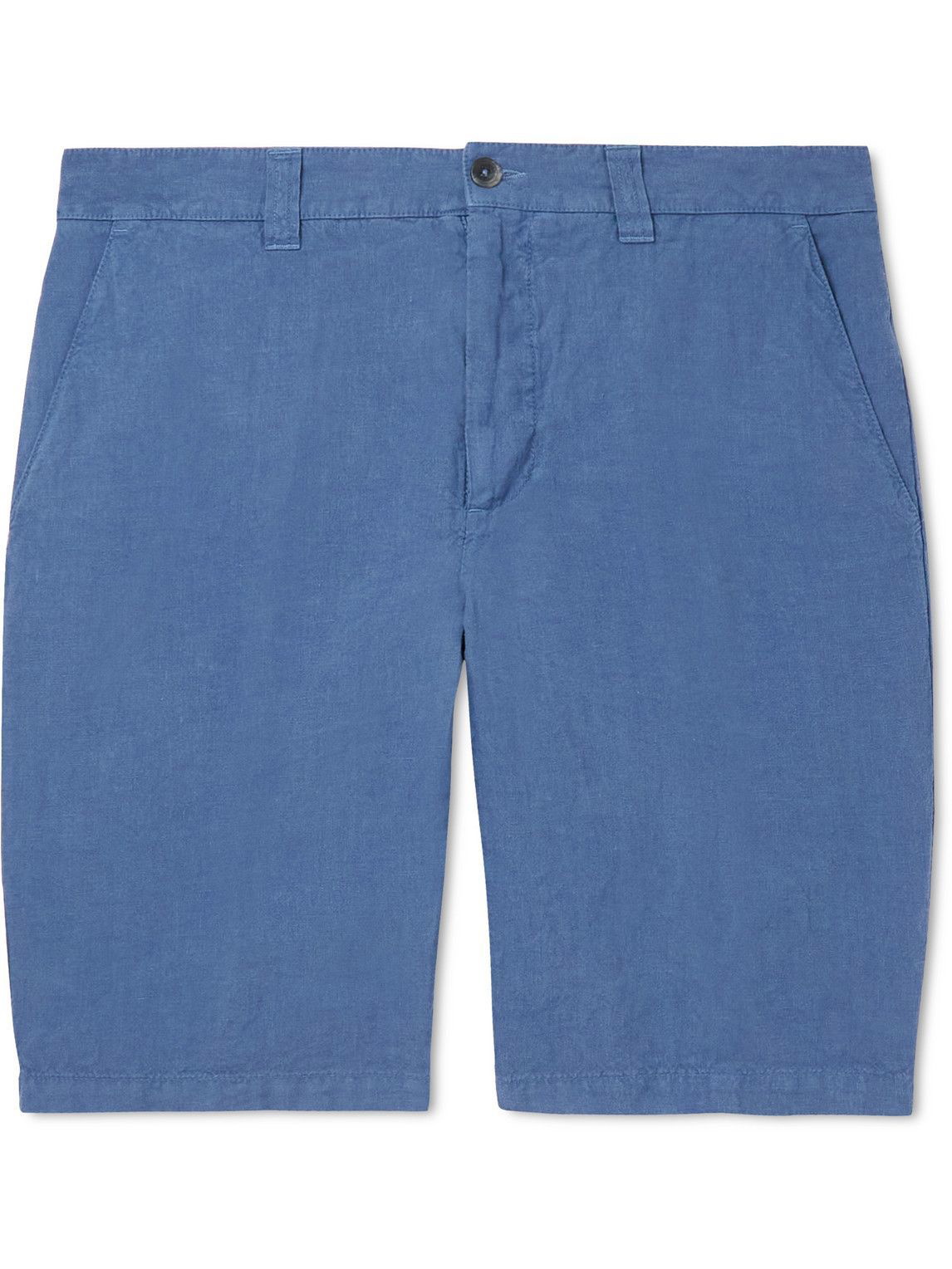 Photo: 120% - Straight-Leg Linen Bermuda Shorts - Blue