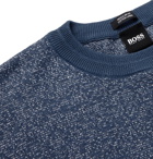 Hugo Boss - Franio Mélange Cotton and Linen-Blend Sweater - Blue