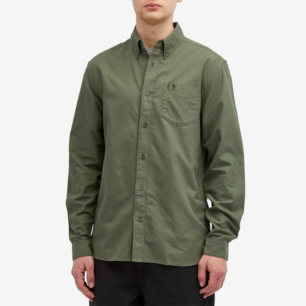 Fred perry green oxford shirt best sale