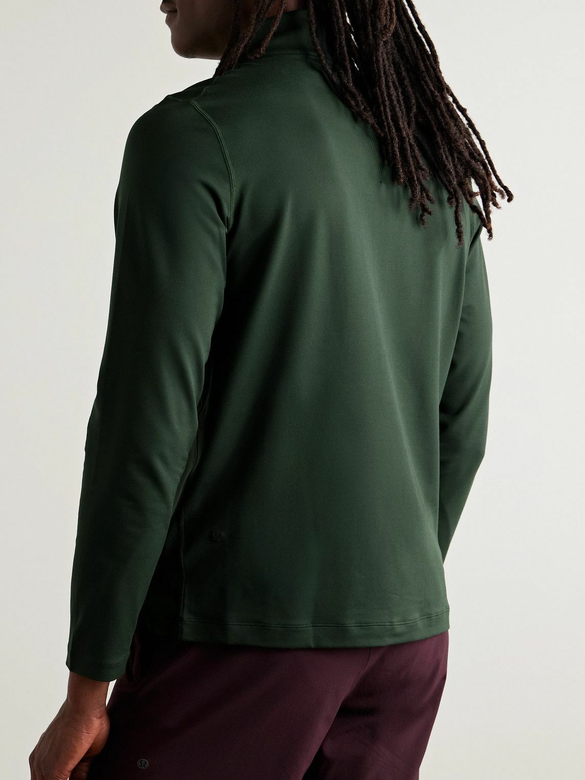 Lululemon - Stretch Recycled-Jersey Half-Zip Top - Green