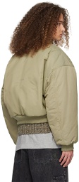 We11done Green Puff Bomber Jacket