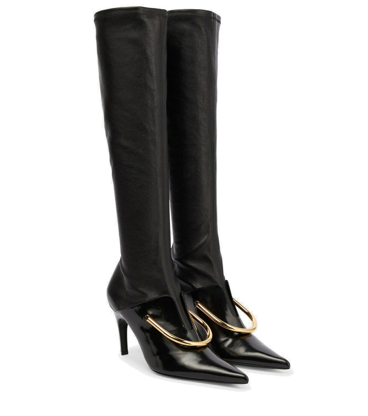 【関税&送料込み】Jil Sander Boots Jil Sander - Embellished leather knee-high boots Jil Sander
