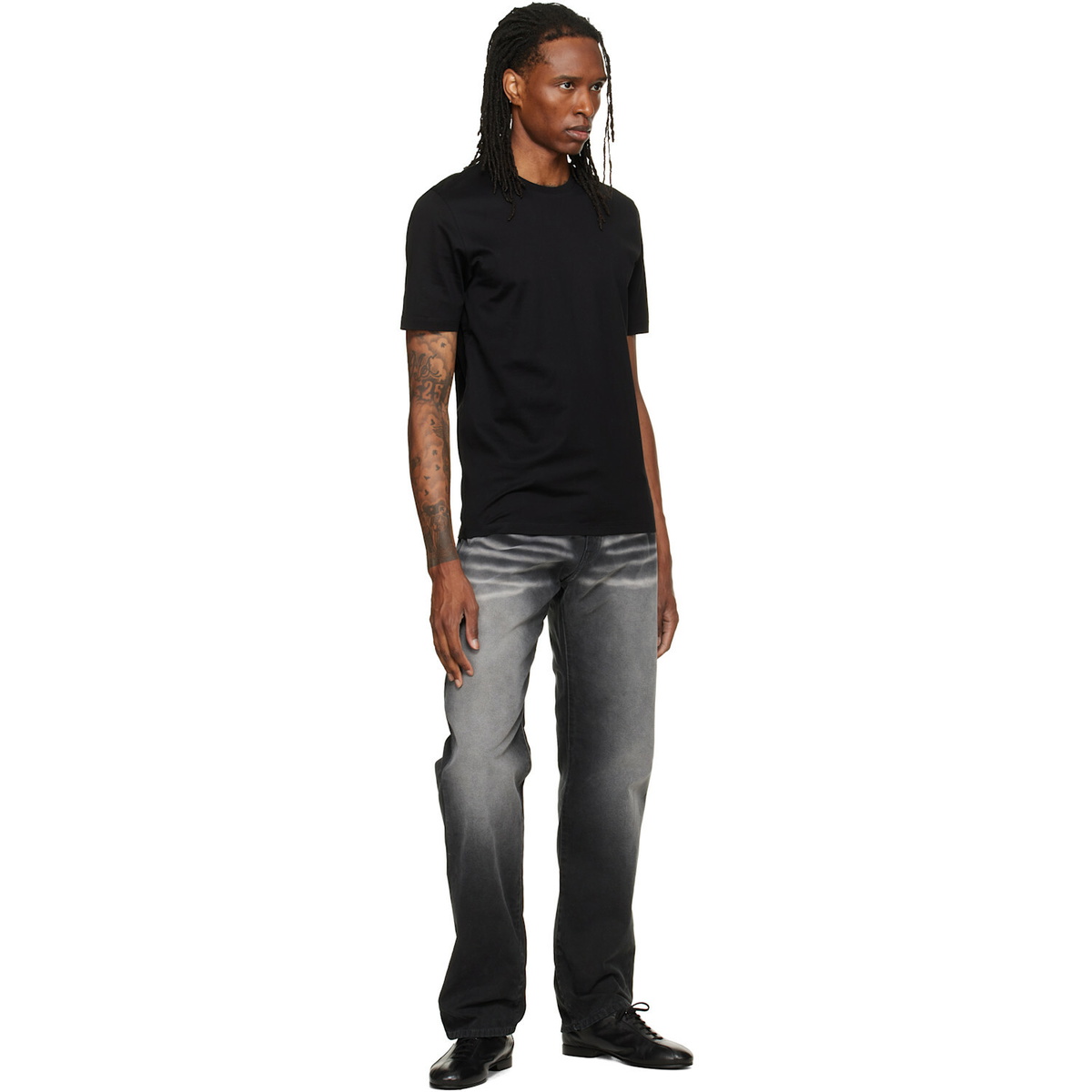 Hugo Black Slim-Fit Mercerized Cotton T-shirt