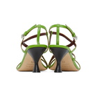 Staud Green Nappa Gita Heeled Sandals