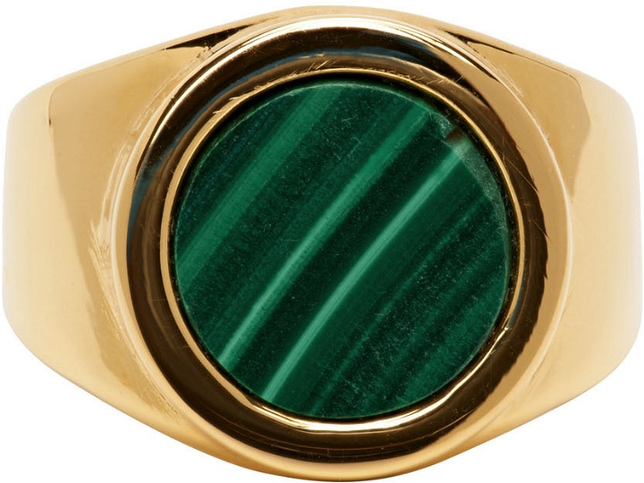 Photo: Ernest W. Baker Gold & Green Natural Stone Ring