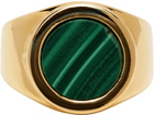 Ernest W. Baker Gold & Green Natural Stone Ring