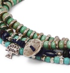 Peyote Bird - Sterling Silver Multi-Stone Beaded Wrap Bracelet - Blue