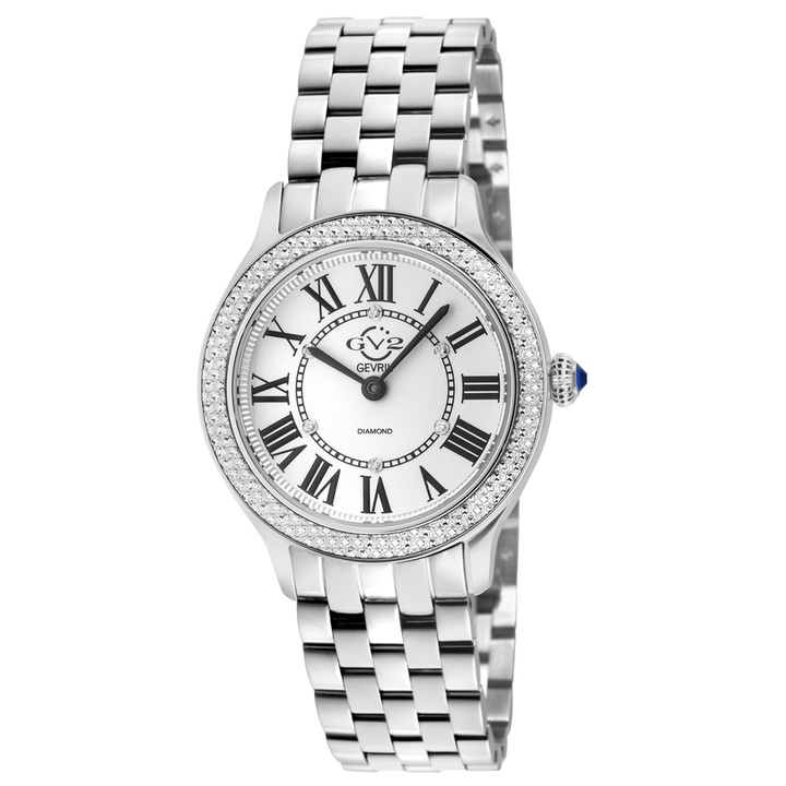 Photo: GV2 by Gevril Milan Quartz Diamond White Dial Ladies Watch 12160B