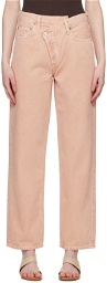 AGOLDE Pink Criss-Cross Upsized Jeans
