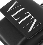 Valentino - Valentino Garavani Logo-Print Leather Earbuds Case - Black