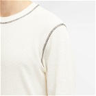 Wood Wood Men's Emil Waffle Long Sleeve T-Shirt in Off-White