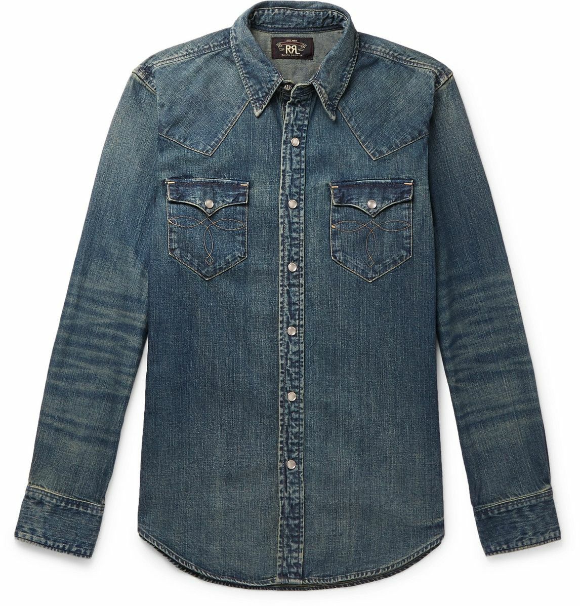 RRL - Slim-Fit Denim Western Shirt - Blue RRL