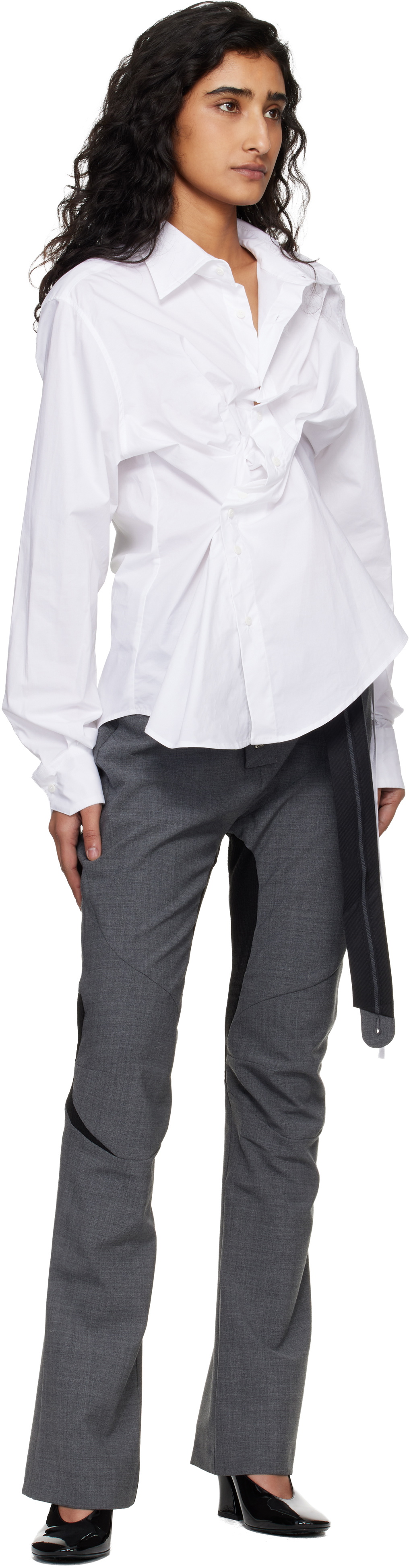 Ottolinger Gray Slim Multiline Suit Trousers