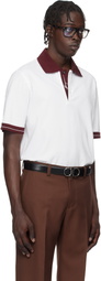 Ferragamo White Color Block Polo