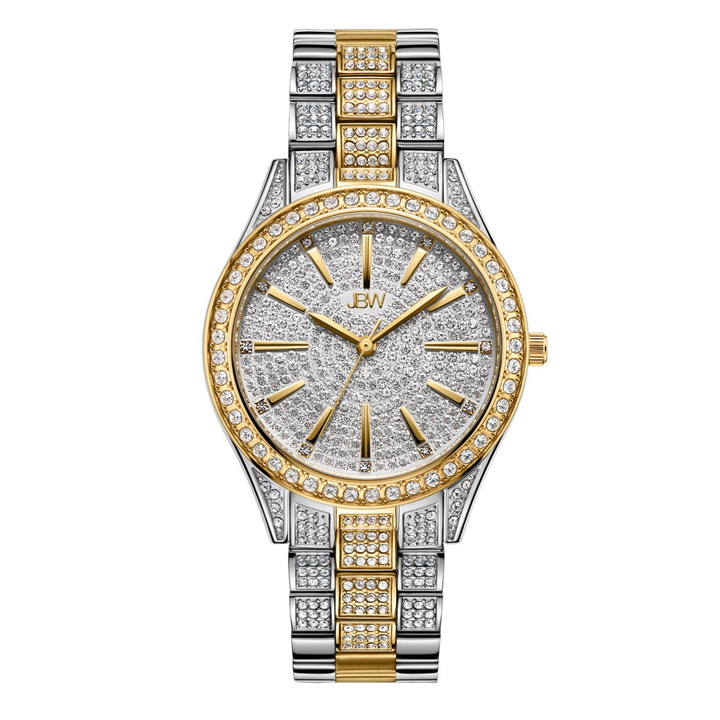 Photo: JBW Cristal 34 Quartz Diamond Gold Dial Ladies Watch J6383D