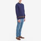 Gucci Men's GRG Detail Cable Knit in Navy