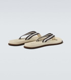 Brunello Cucinelli Striped thong sandals