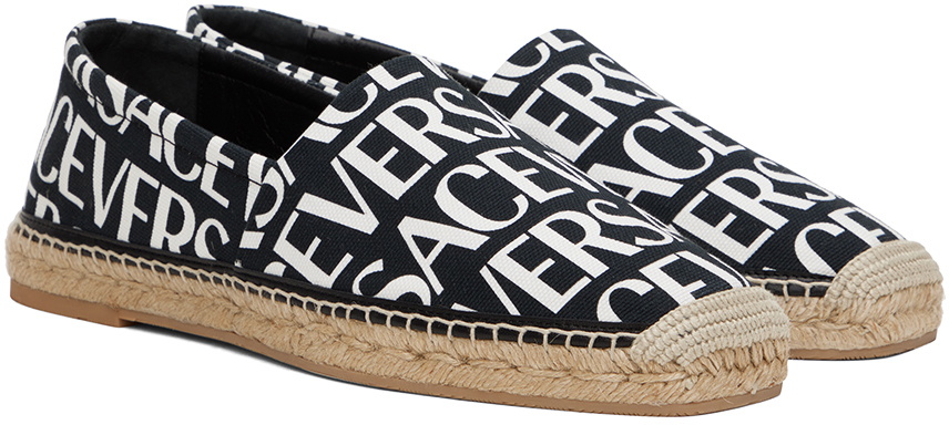 Versace Black & White Logo Espadrilles Versace