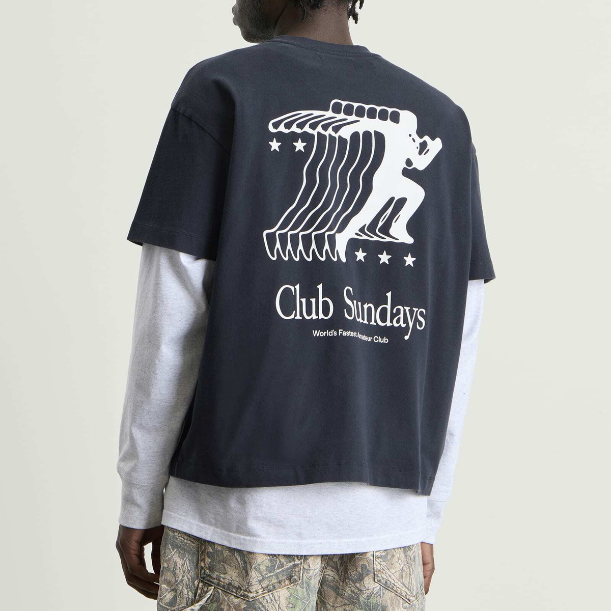 Sundays Men's Track T-Shirt in Navy