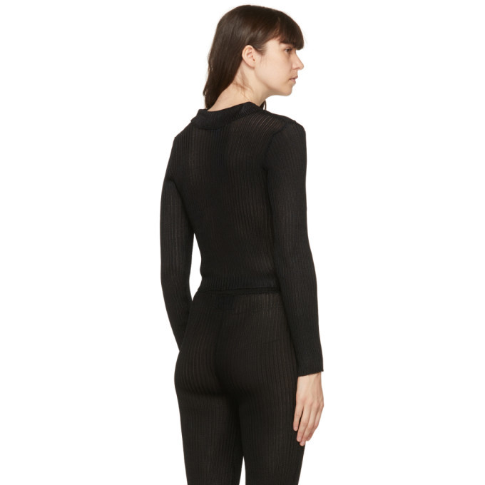 Calle Del Mar Black Ribbed Cardigan