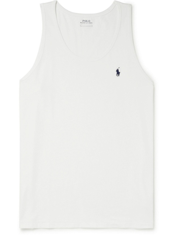 Photo: POLO RALPH LAUREN - Logo-Embroidered Cotton-Jersey Tank Top - White