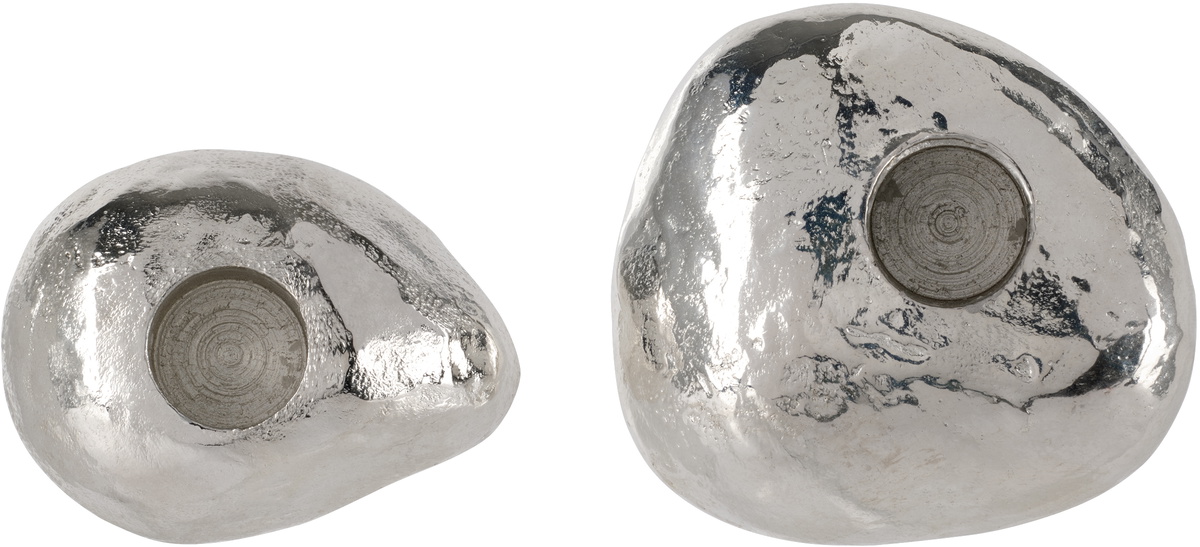 Alighieri Silver 'The Floating Pebble' Candle Holder Set
