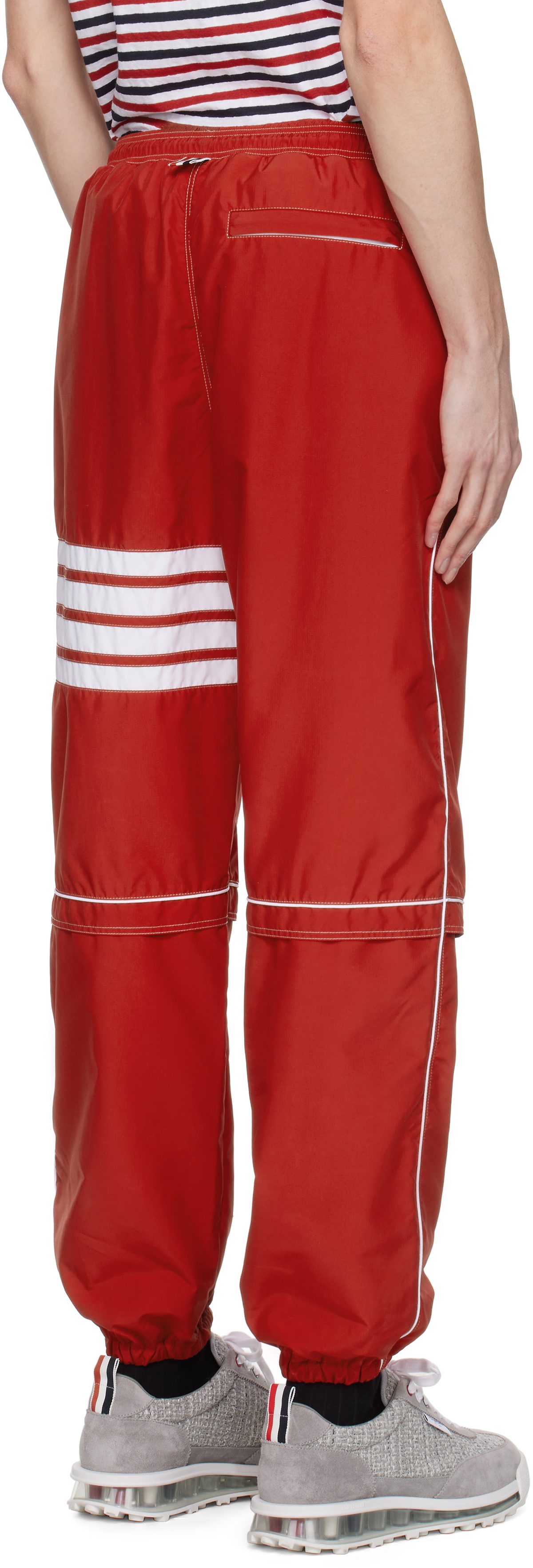 Thom Browne Red Ripstop 4-Bar Track Pants Thom Browne