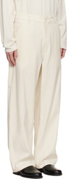 YLÈVE Off-White Viscose Cotton Painter Trousers