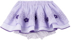 ANNA SUI MINI SSENSE Exclusive Baby Purple Floral Skort