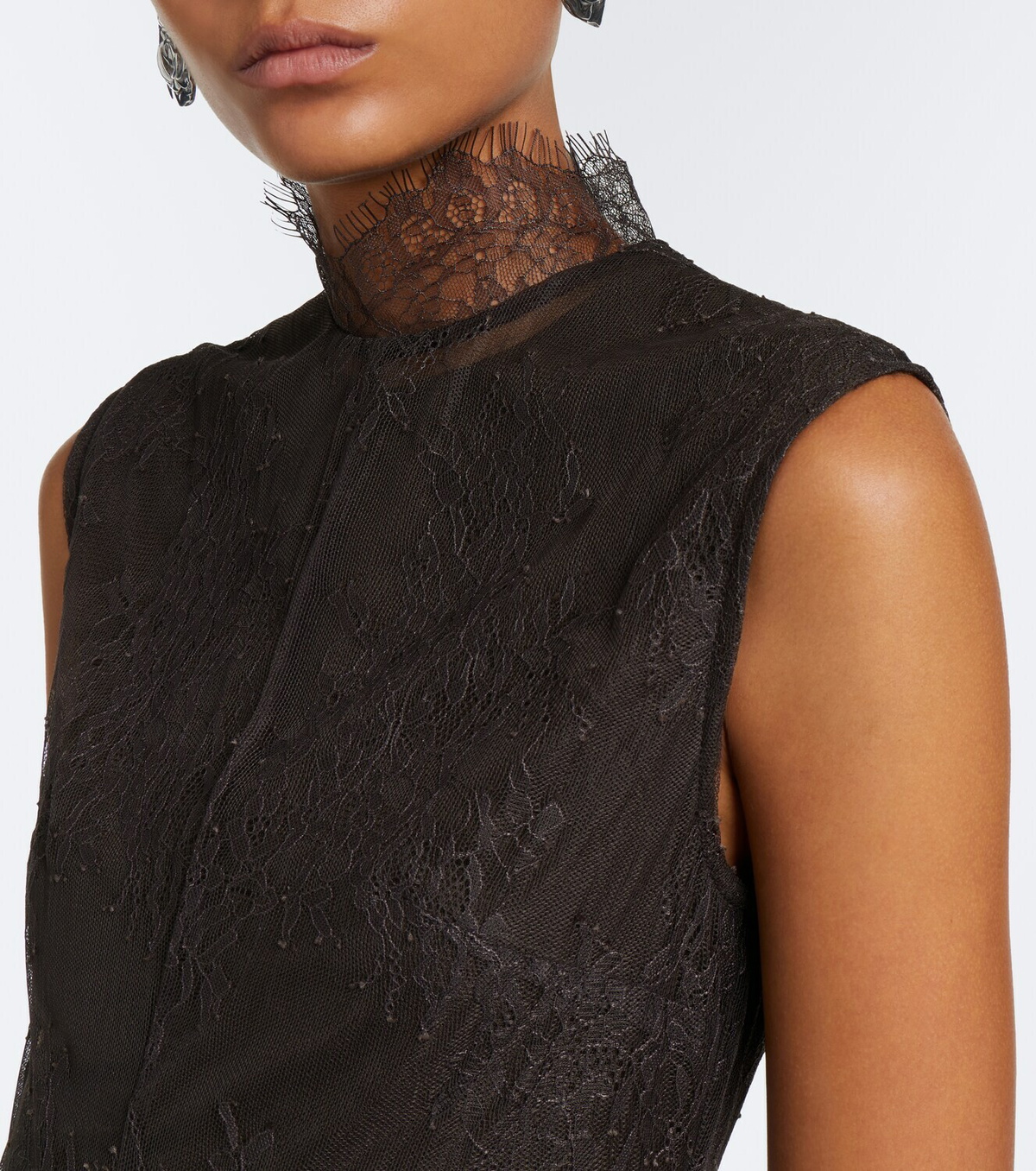 De La Vali Morwen tulle-trimmed lace cocktail dress